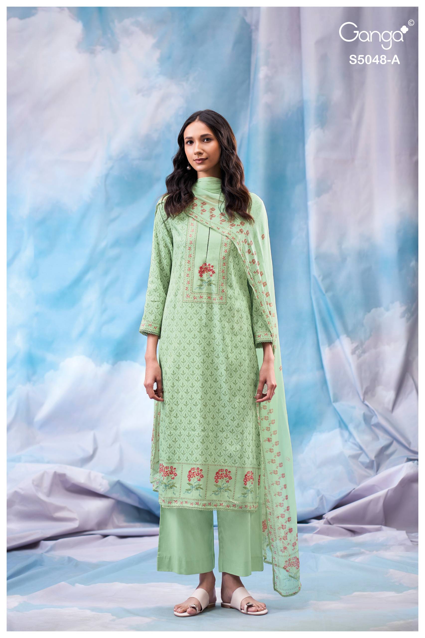 FAANVI 5048 SERIES BY GANGA FASHION Beautiful Colourful COTTON SATIN Dresses At Wholesale Price